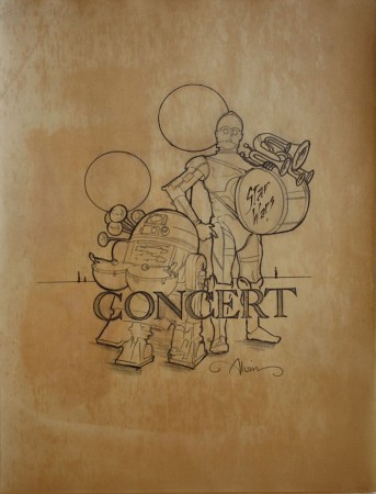 Star Wars Concert poster on toned paper