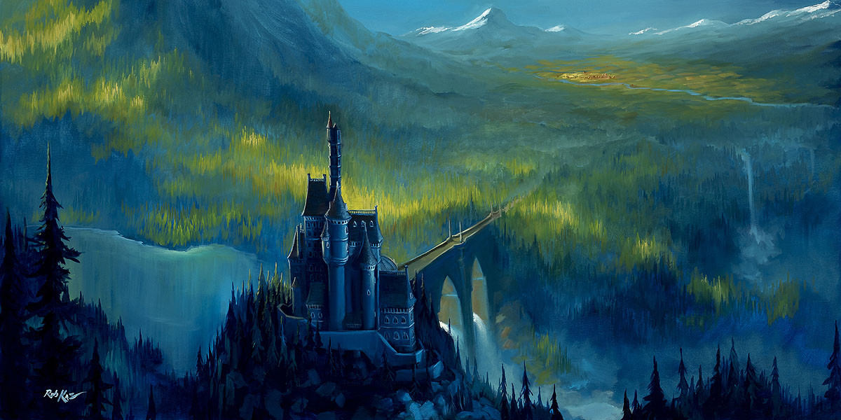 Enchanted Castle Beauty And The Beast Giclee On Canvas By Rob Kaz