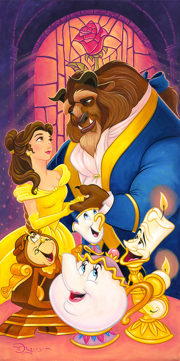 True Love's Tale Beauty and the Beast Embellished Giclee on Canvas by ...