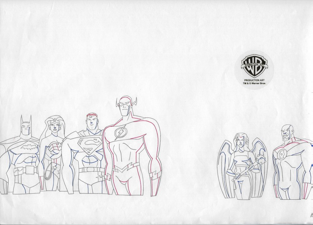 Justice League of America Animated Series Production Drawing Superman  Signed | eBay