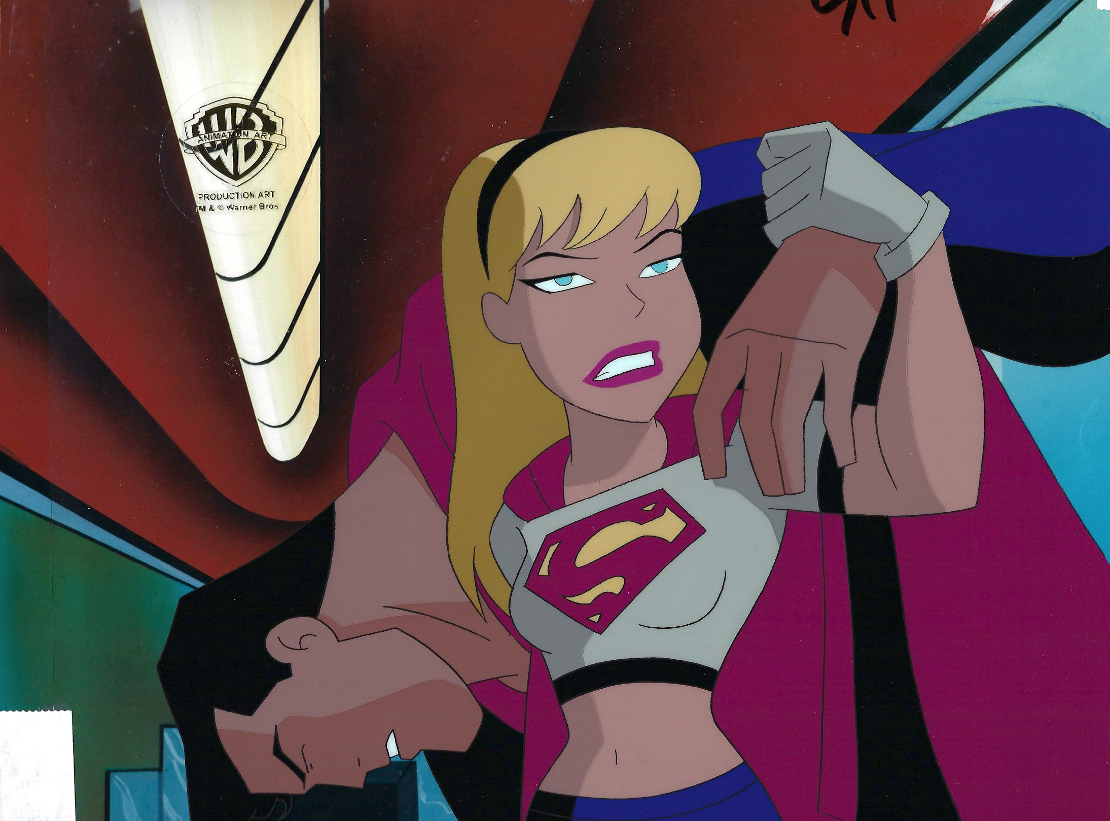 Superman and Supergirl Original Production Cel from Superman the Animated  Series