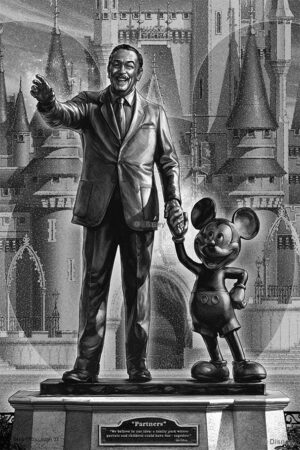 Walt Disney And Mickey Statue In Disneyland Paint By Numbers (Copy